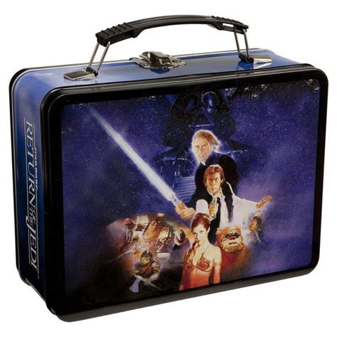 return of the jedi metal lunch box|1983 return of jedi lunch box.